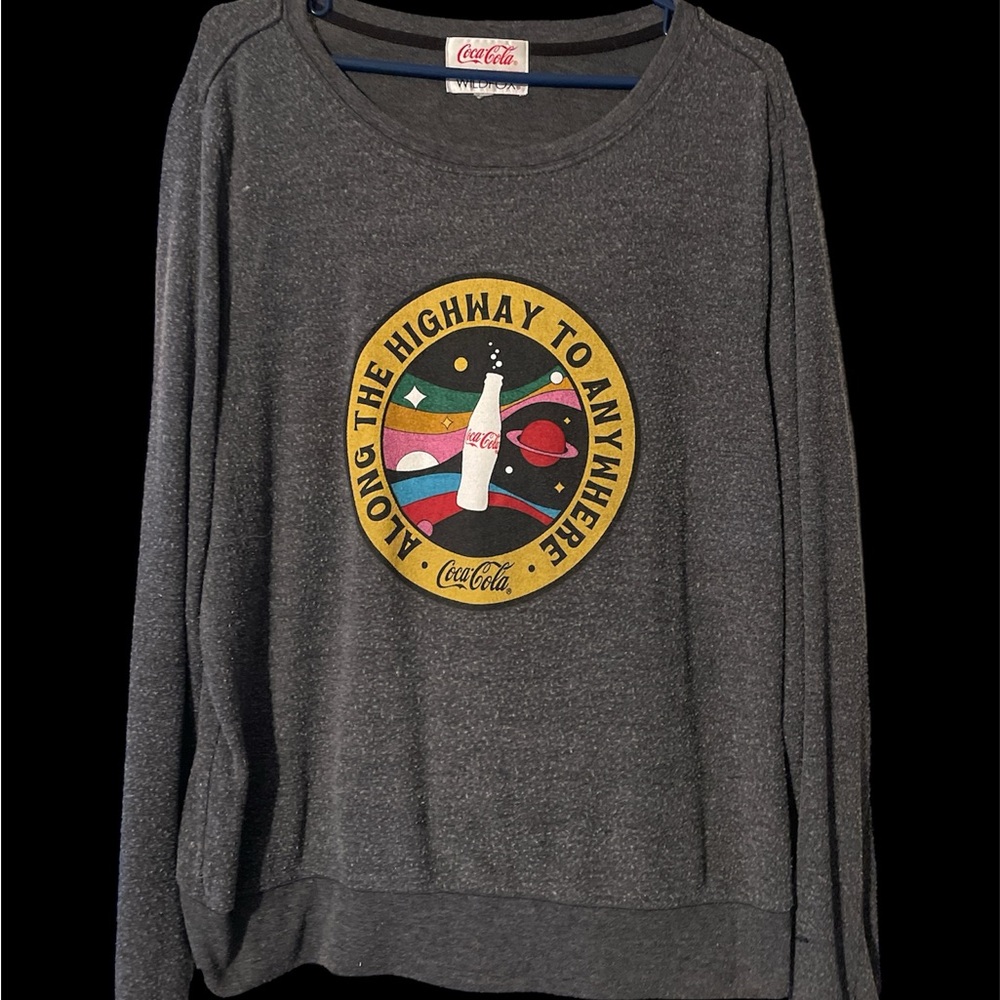 Wildfox Gray Sweatshirt with Red Coca-Cola Logo